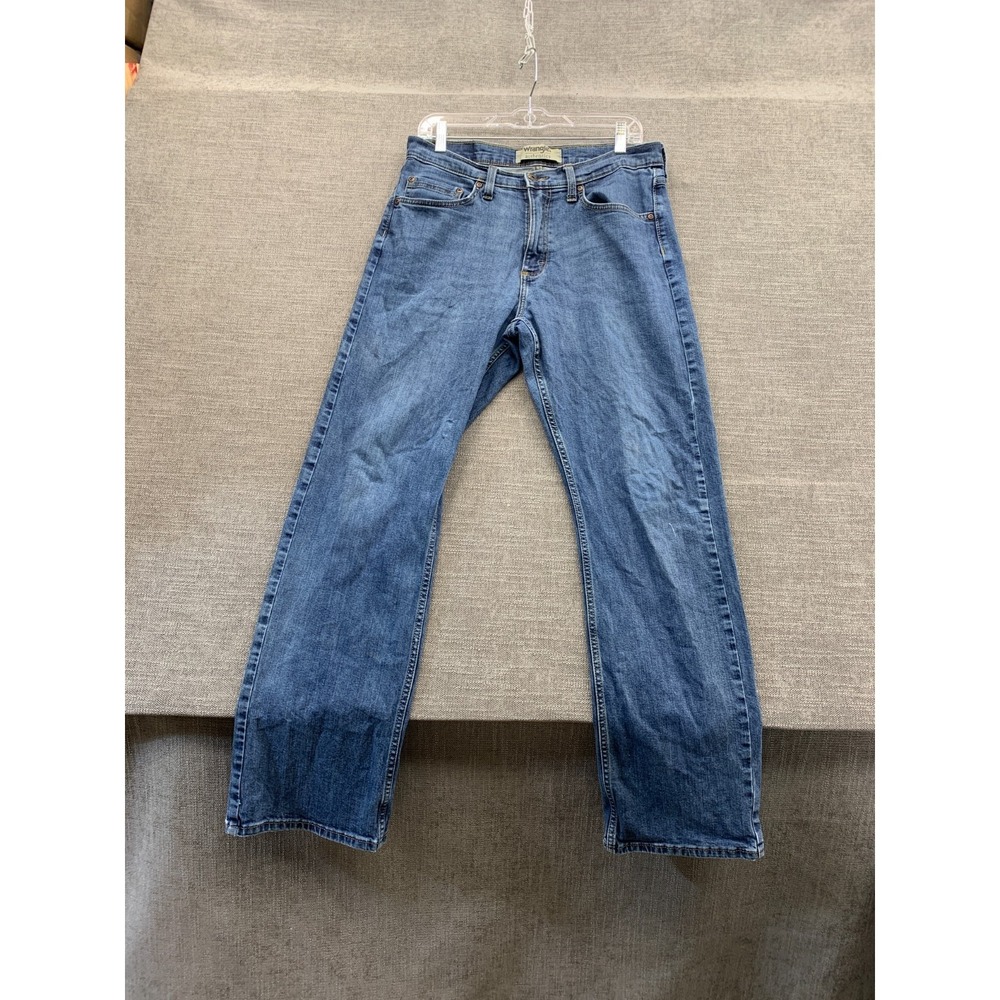 Wrangler Authentics Jeans Mens 31x32 Blue Cotton Mid Rise Straight Leg Western